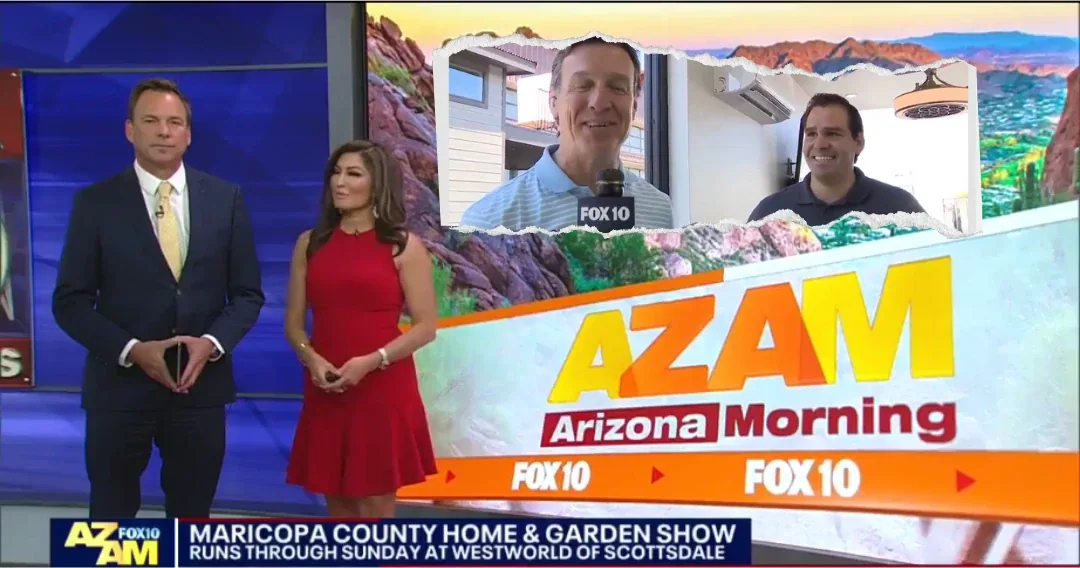 FOX 10 Phoenix reporter touring a Tiny Custom House container home at the Home and Garden Show